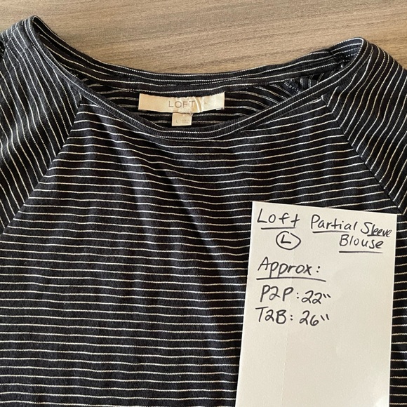 Loft Open Sleeve Blouse - Undertone Stripes - Size Large - Picture 2 of 10